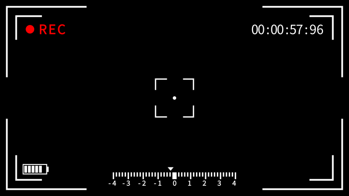 4K通道简约摄像机取景框录制遮罩AE模板