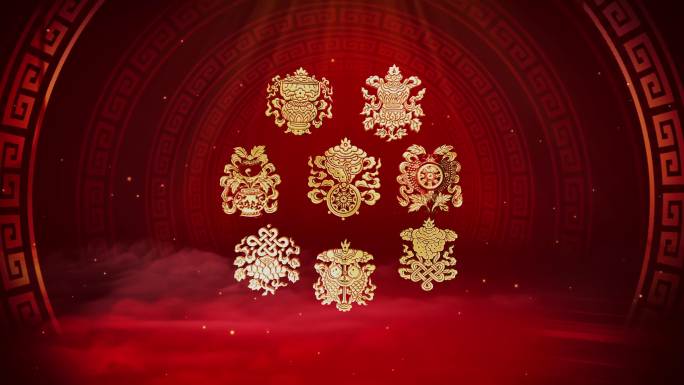 吉祥八宝图舞台led背景
