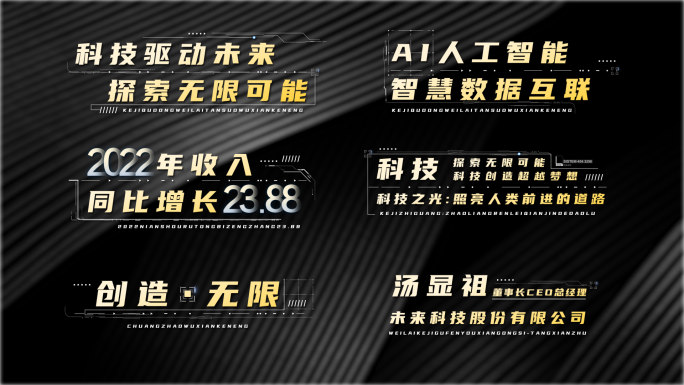 4k高端黑金时尚简洁字幕
