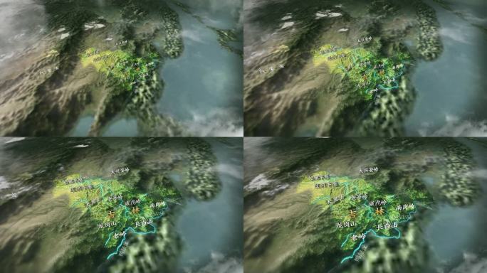 4K吉林水系地形图AE模板