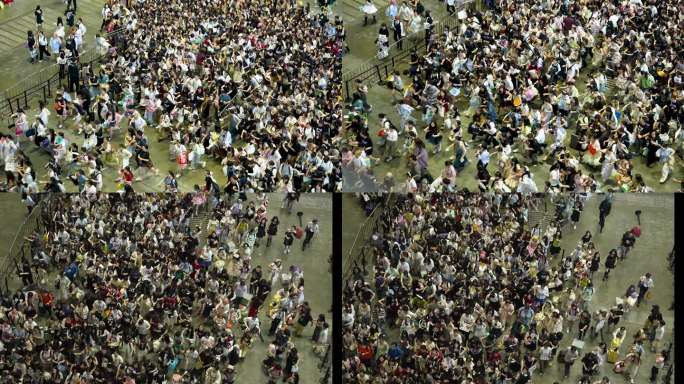 人潮汹涌 人潮向前涌动
