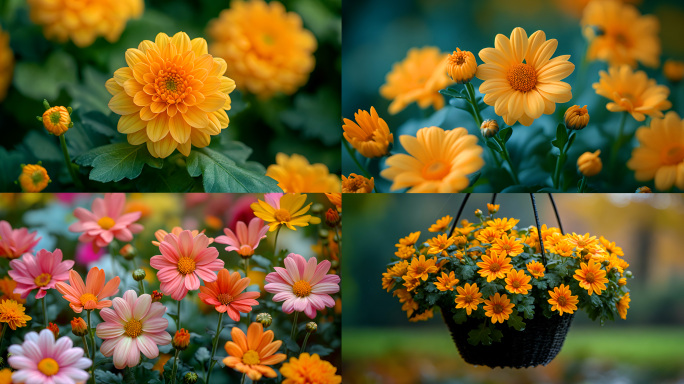 菊花 菊花盛开 黄色菊花 花海