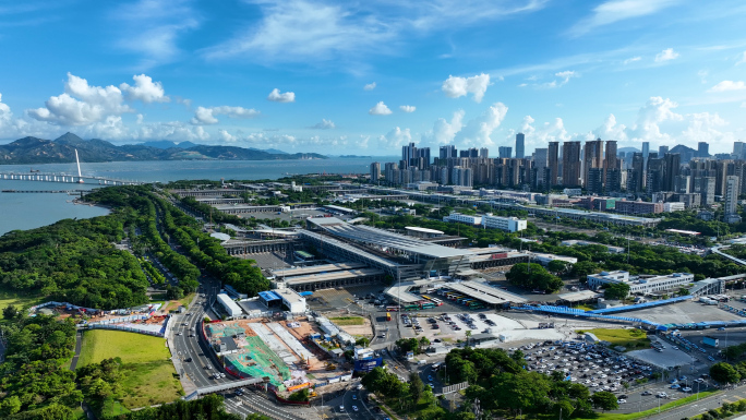 深圳湾口岸航拍大景
