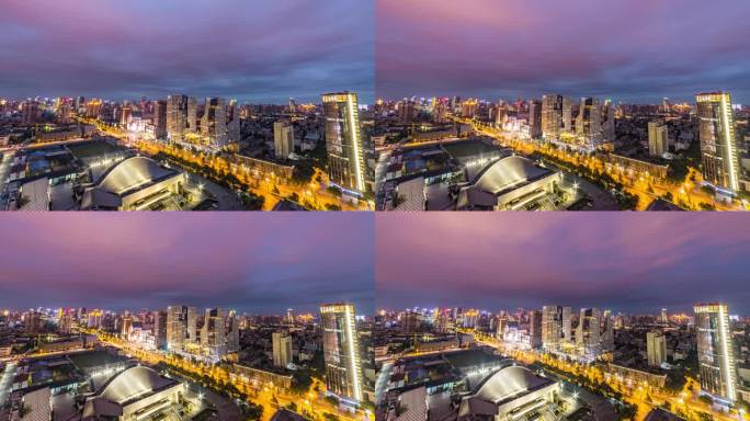 成都省体育馆来福士夜景延时4K