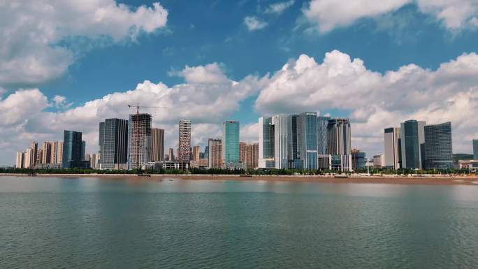 航拍泉州中央商务区写字楼泉州东海城市大景