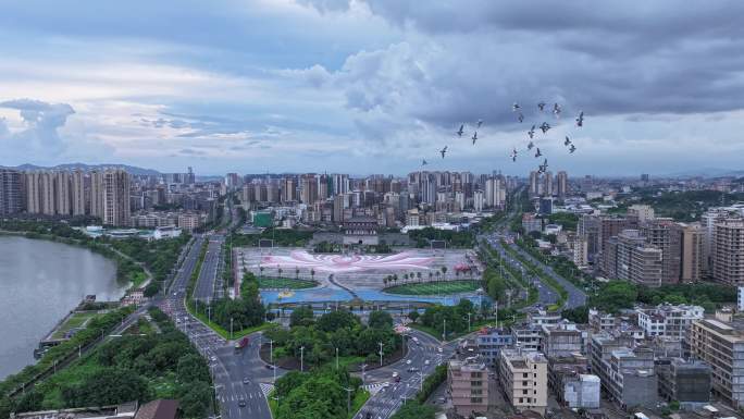 【4k】揭阳楼航拍延时