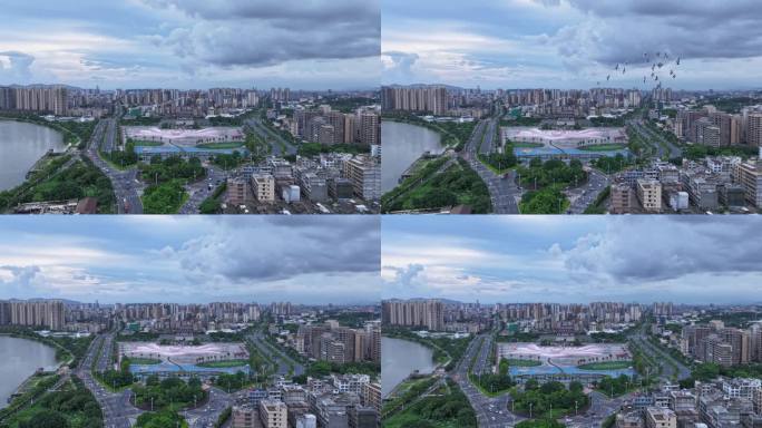 【4k】揭阳楼航拍延时
