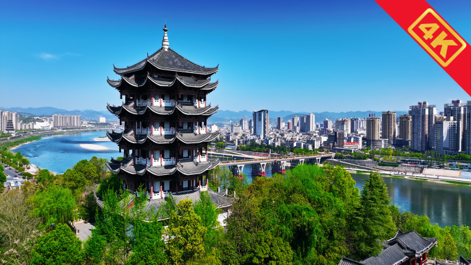 安康市区汉江两岸标志性建筑
