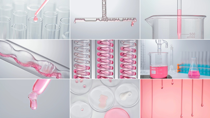 化妆品实验室玫瑰萃取精华提取广告液体实拍