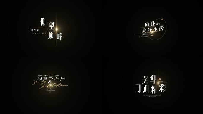 9款高端大气地产黑金光线字幕条标题
