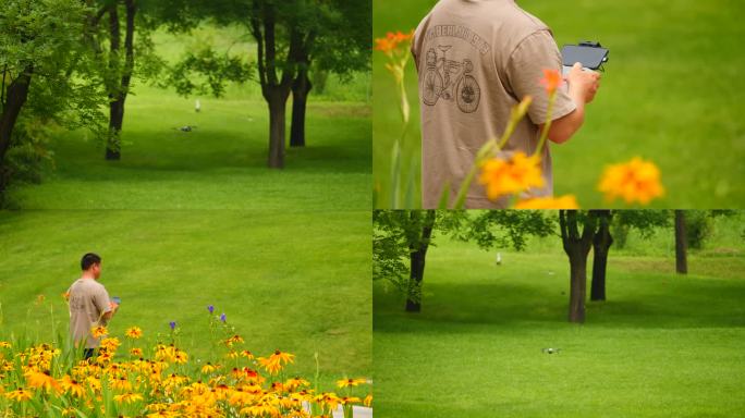 公园飞无人机 无人机练习