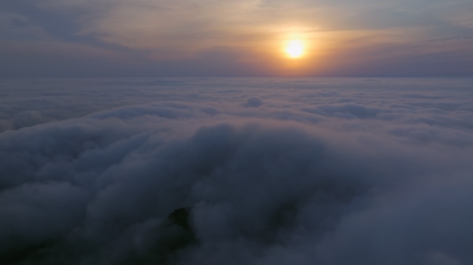 大连大黑山云海日出航拍