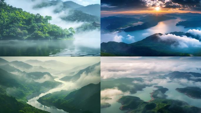 湖南郴州美景 雾漫小东江 湖南旅游