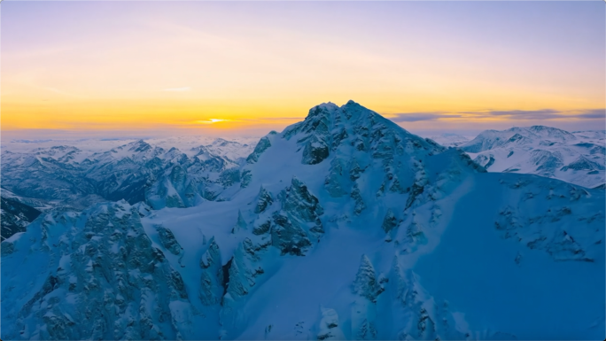 航拍雪山日出自然风景【合集】