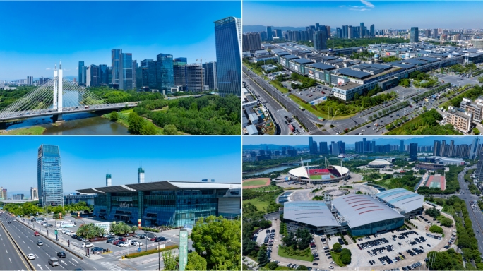 义乌国际商贸城航拍义乌小商品市场