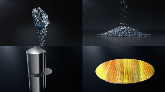 硅矿石提纯晶圆芯片加工C4D+AE工程