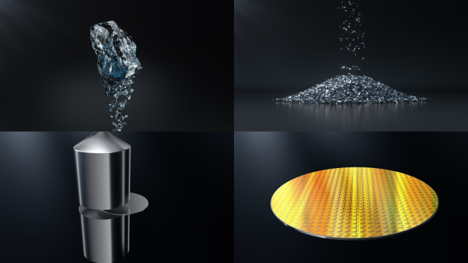 硅矿石提纯晶圆芯片加工C4D+AE工程