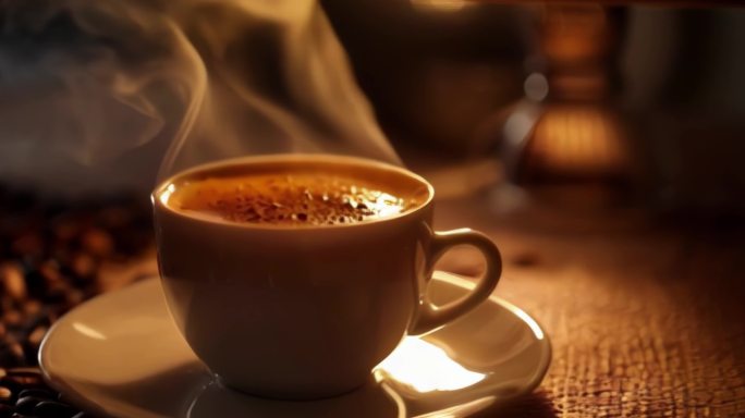 冒烟的浓香咖啡