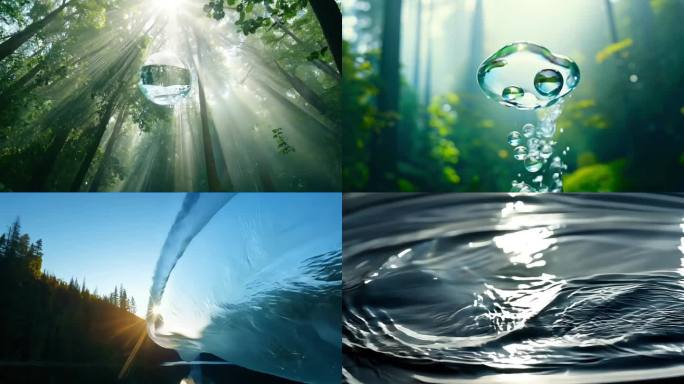 水意境纯净自然氧气森林水源保护