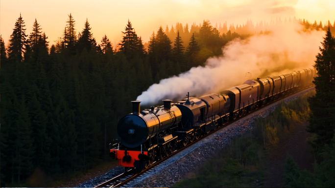 蒸汽火车蒸汽机车复古列车老火车工业革命