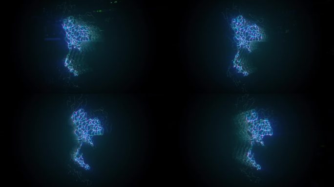 深色数字背景的泰国地图，代表全球交流和全球金融