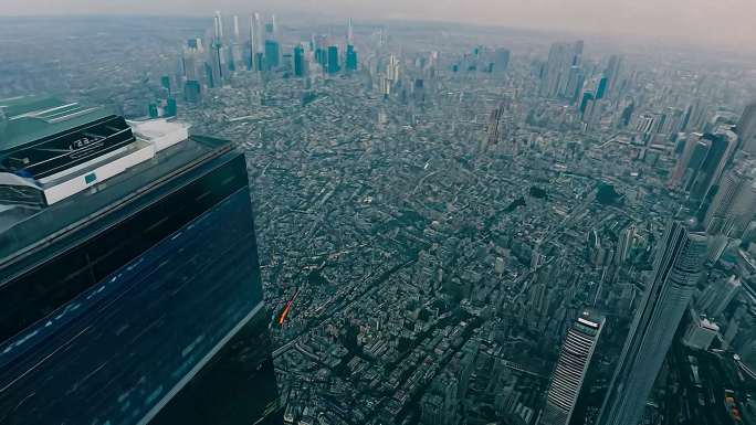 韩国首尔繁华城市航拍