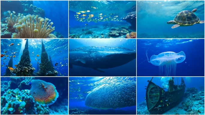 海底海底世界海底鱼群海洋生物海鱼海底美景