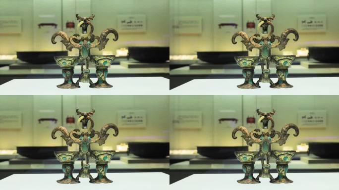 石家庄河北省博物院铜朱雀衔环杯汉代