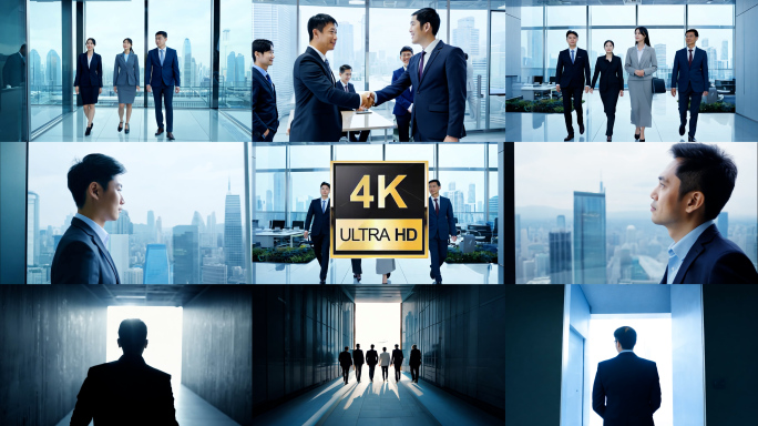 4K谈判握手开会脚步高端商务合集