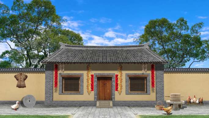 农家 院子 小院 老家 小品 舞台 背景
