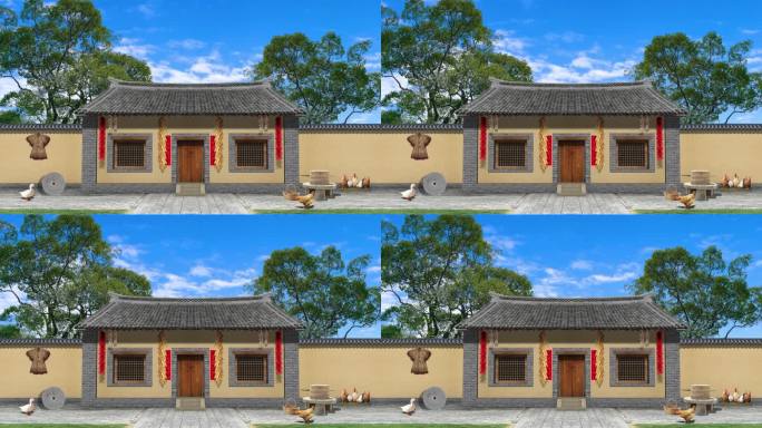 农家 院子 小院 老家 小品 舞台 背景