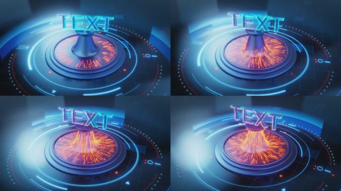 C4D+AE蓝色光线科技感文字可替换动画