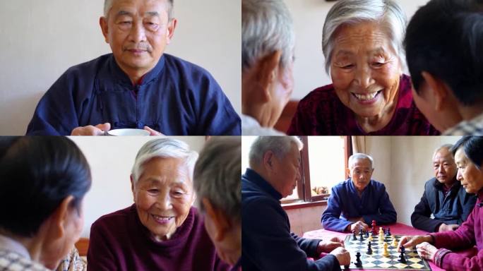 老年人晚年退休生活幸福的微笑ai素材原创