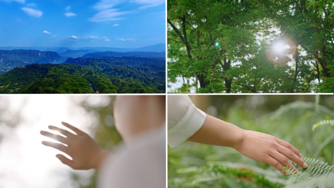 女生拥抱大自然