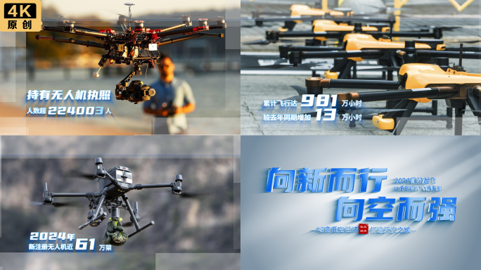 【蓝色】低空经济无人机图文展示模板