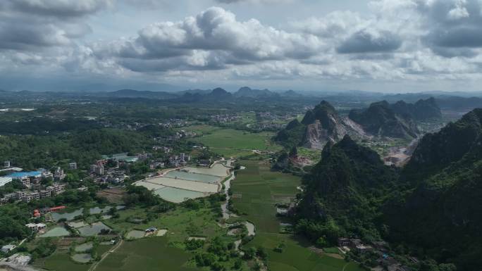 航拍田园风光、美丽乡村（原始素材4）