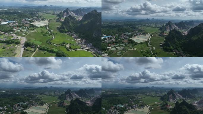 航拍田园风光、美丽乡村（原始素材4）