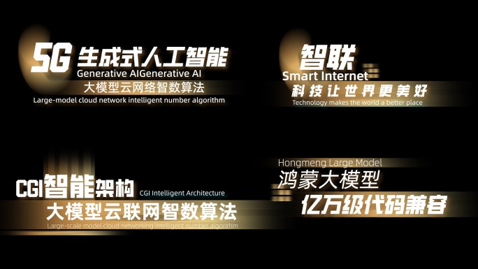 金色时尚科技感文字字幕标题文件夹