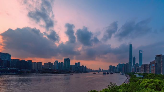 上海黄浦江日落