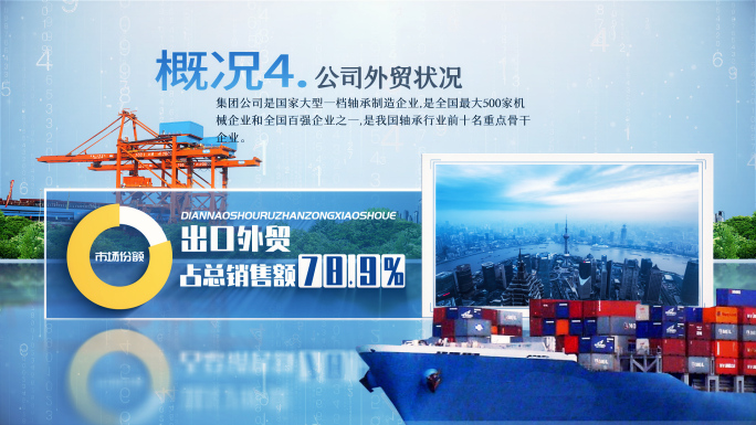 大气震撼蓝色企业图表数据ae模板包装片头