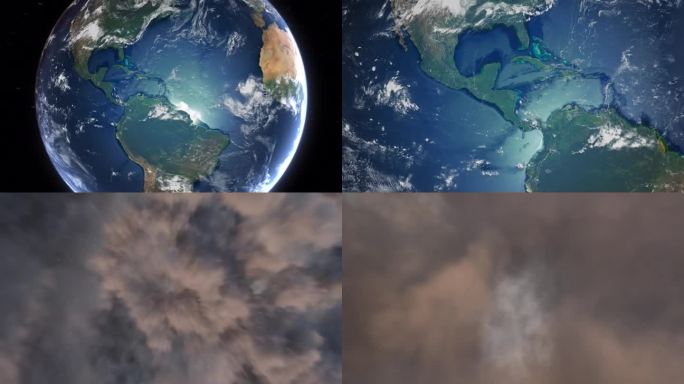 现实的地球从太空放大云洪都拉斯