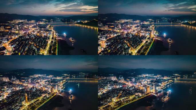 8K丰都夜景延时重庆丰都鬼城丰都城市空镜