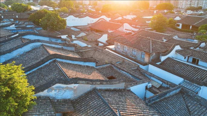 福州三坊七巷航拍古老坊巷风貌古建筑