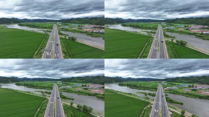 航拍高速公路辽宁抚顺新宾 (3)