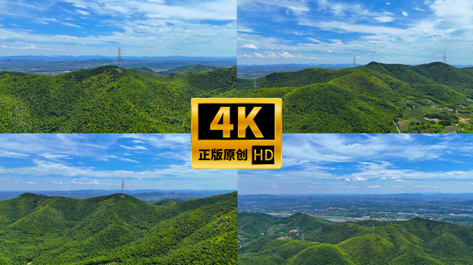 国家电网高压电塔输电塔航拍4K