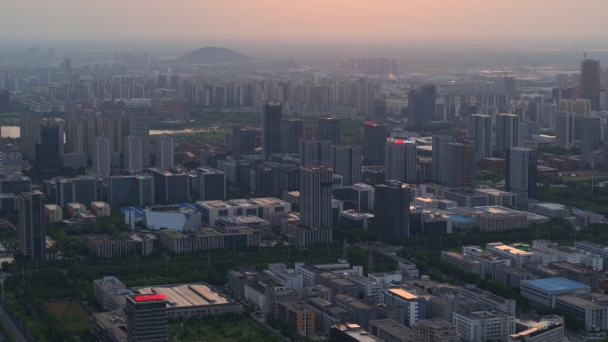 【4K】航拍合肥高新区夕阳大景