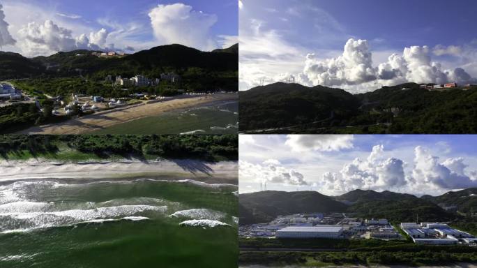 惠州东头村海滩航拍 中广核新能源航拍