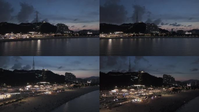 珠海香炉湾城市阳台日落航拍