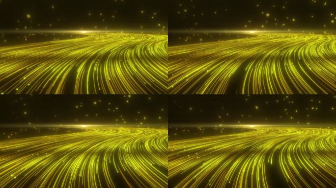 金色粒子河流曲线流动ae模板