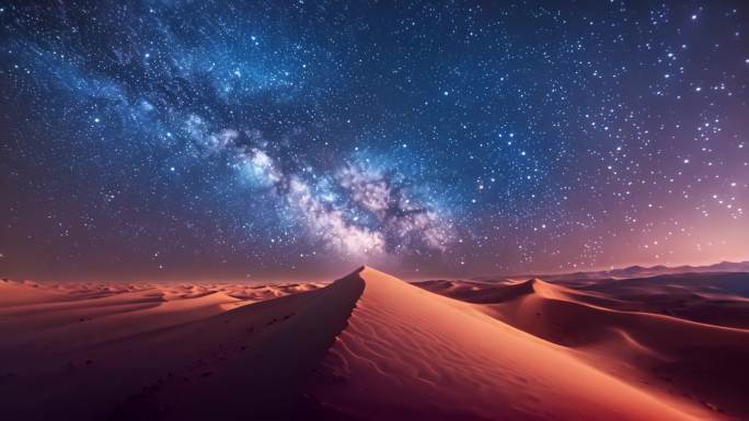 绚丽极光银河星空夜晚